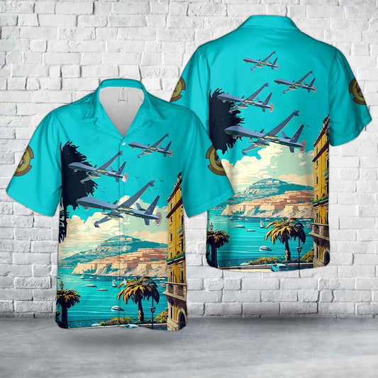 Air Force Hawaiian Shirt, Hurlburt Field, Florida, US Air Force 65th Special Operations Squadron MQ-9A Reaper Hawaiian Shirt, Airplane Hawaiian Shirt