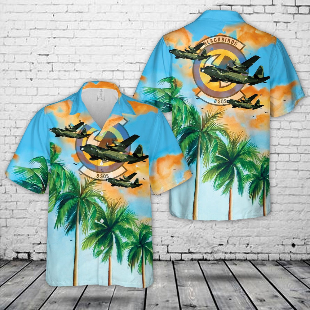 Air Force Hawaiian Shirt, Hurlburt Field, Florida, US Air Force 8th Special Operations Squadron Lockheed MC-130E Combat Talon II Hawaiian Shirt