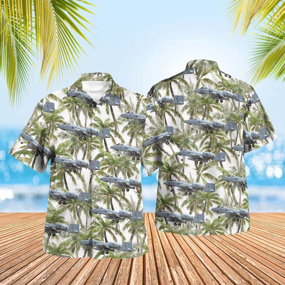 Air Force Hawaiian Shirt, Idaho Air National Guard 124th Fighter Wing Fairchild A-10C Thunderbolt II Hawaiian Shirt, Airplane Hawaiian Shirt