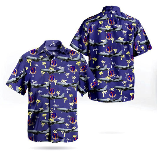 Air Force Hawaiian Shirt, Illinois Air National Guard Boeing KC-135R Stratotanker Hawaiian Shirt, Airplane Hawaiian Shirt, Military Aloha Shirts