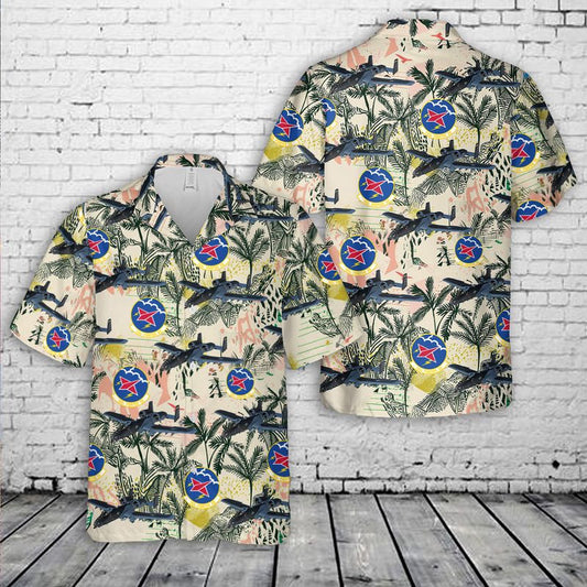 Air Force Hawaiian Shirt, Indiana Air National Guard 163d Fighter Squadron Blacksnakes A-10 Thunderbolt II Hawaiian Shirt, Airplane Hawaiian Shirt