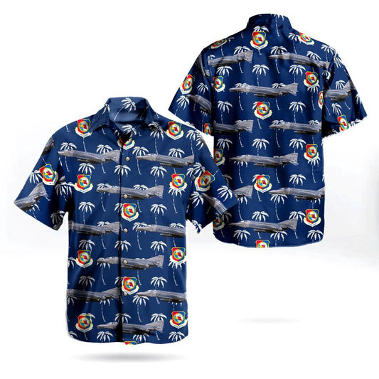Air Force Hawaiian Shirt, Kansas Air National Guard 184th Intelligence Wing McDonnell Douglas F-4D Phantom II Hawaiian Shirt, Airplane Hawaiian Shirt