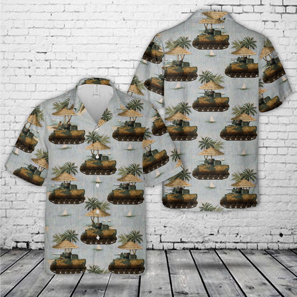 Air Force Hawaiian Shirt, M113A1 ACAV of the US Air Force in Vietnam Hawaiian Shirt, Airplane Hawaiian Shirt, Military Aloha Shirts