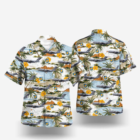 Air Force Hawaiian Shirt, Mississippi Air National Guard 172nd Airlift Wing Boeing C-17 Globemaster III Hawaiian Shirt, Airplane Hawaiian Shirt