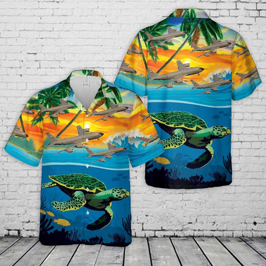 Air Force Hawaiian Shirt, New Jersey Air National Guard 108th Wing Boeing KC-135 Stratotanker Hawaiian Shirt, Airplane Hawaiian Shirt