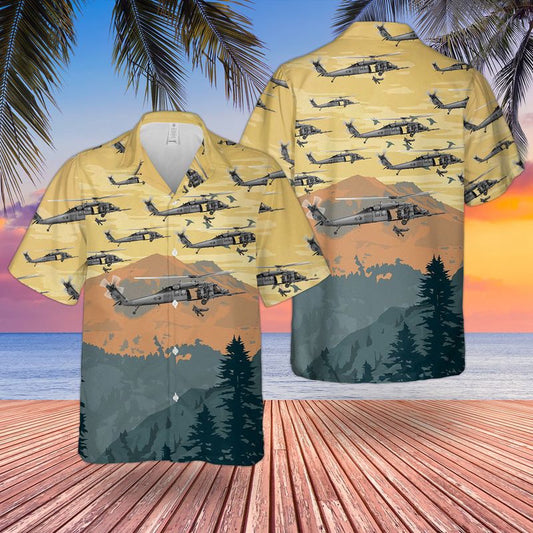 Air Force Hawaiian Shirt, New York Air National Guard 101st Rescue Squadron HH-60G Pave Hawk Hawaiian Shirt, Airplane Hawaiian Shirt