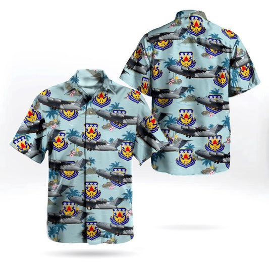 Air Force Hawaiian Shirt, New York Air National Guard 105th Airlift Wing Boeing C-17A Globemaster III Hawaiian Shirt, Airplane Hawaiian Shirt