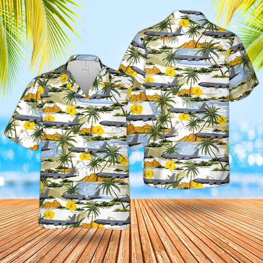 Air Force Hawaiian Shirt, Ohio Air National Guard 121st Air Refueling Wing Boeing KC-135R Stratotanker Hawaiian Shirt, Airplane Hawaiian Shirt