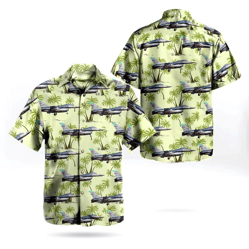 Air Force Hawaiian Shirt, Ohio Air National Guard General Dynamics F-16CM Fighting Falcon (401) Hawaiian Shirt, Airplane Hawaiian Shirt