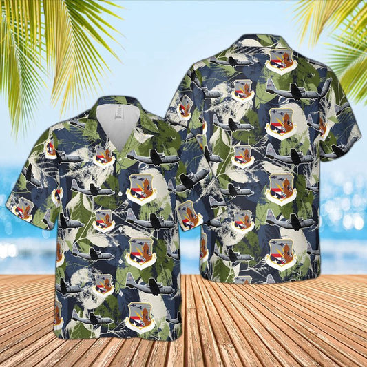 Air Force Hawaiian Shirt, Puerto Rico Air National Guard Lockheed WC-130H Hercules Hawaiian Shirt, Airplane Hawaiian Shirt, Military Aloha Shirts