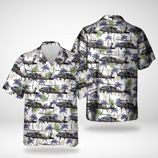 Air Force Hawaiian Shirt, Puerto Rico Air National Guard Sikorsky UH-60A Black Hawk (S-70A) Hawaiian Shirt, Airplane Hawaiian Shirt