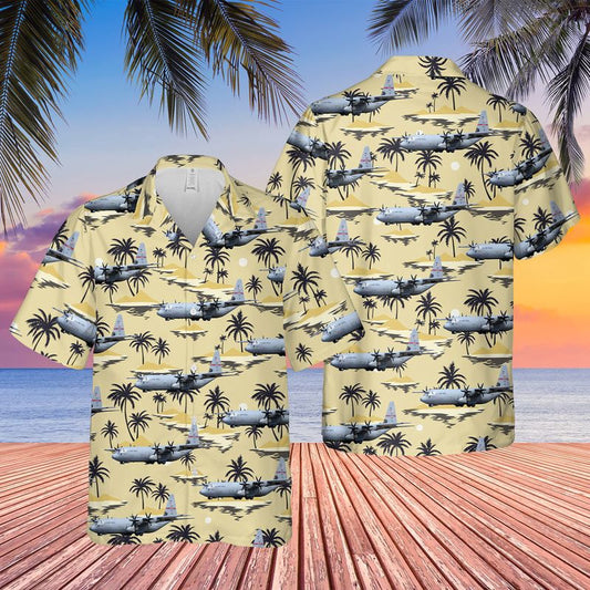 Air Force Hawaiian Shirt, Rhode Island Air National Guard 143d Airlift Wing (143 AW) C-130J-30 Hawaiian Shirt, Airplane Hawaiian Shirt