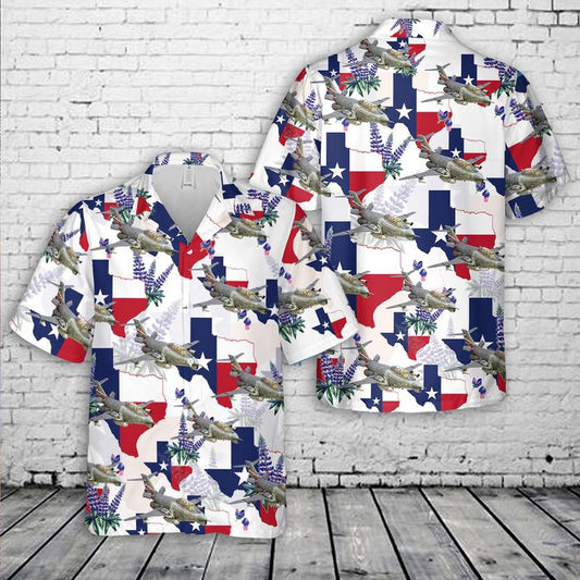 Air Force Hawaiian Shirt, Texas Air National Guard 147th FIG Reconnaissance Wing McDonnell Douglas RF-101J 'Voodoo' Hawaiian Shirt