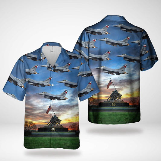 Air Force Hawaiian Shirt, Texas Air National Guard 149th Fighter Wing General Dynamics F-16C Fighting Falcon (401) Hawaiian Shirt