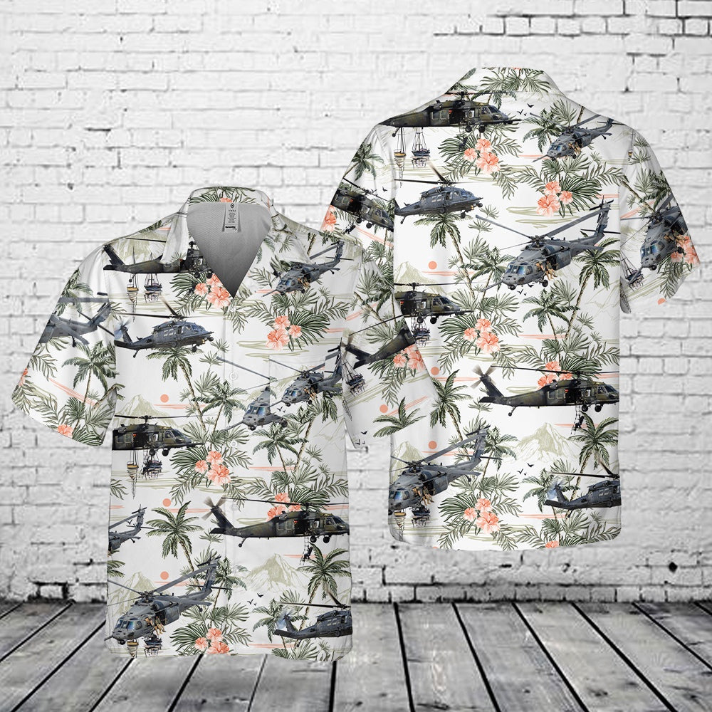 Air Force Hawaiian Shirt, USAF 306th Rescue Squadron HH-60G PAVE HAWK Hawaiian Shirt, Airplane Hawaiian Shirt, Military Aloha Shirts