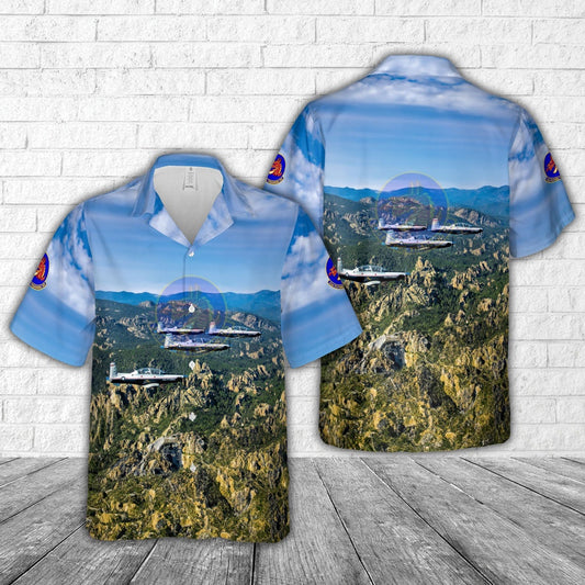 Air Force Hawaiian Shirt, USAF 33rd Flying Training Squadron Beechcraft T-6 Texan II Hawaiian Shirt, Airplane Hawaiian Shirt, Military Aloha Shirts