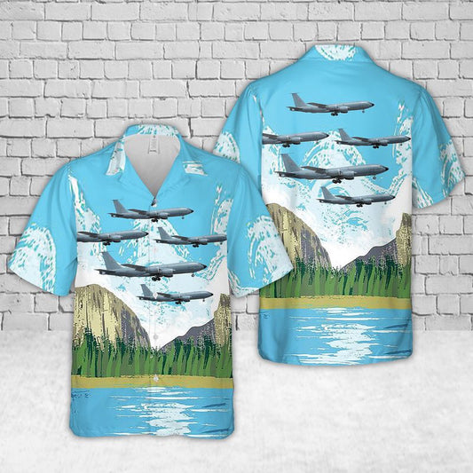 Air Force Hawaiian Shirt, USAF 6th Air Refueling Wing KC-135 Stratotanker Hawaiian Shirt, Airplane Hawaiian Shirt, Military Aloha Shirts