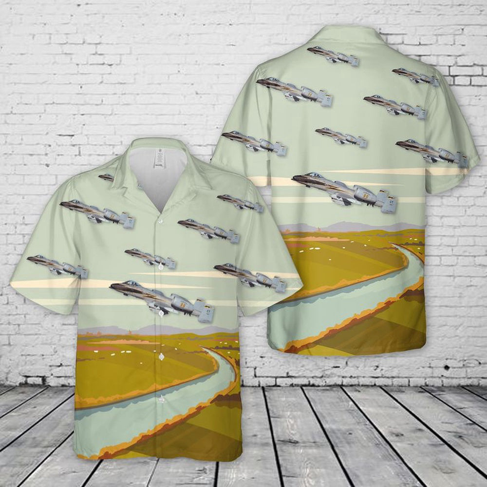 Air Force Hawaiian Shirt, USAF A-10A Thunderbolt II 118th Fighter Squadron, 103rd Fighter Wing, Connecticut Air National Guard Hawaiian Shirt
