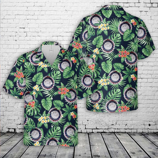 Air Force Hawaiian Shirt, USAF Air National Guard Recruiter Badges Basic Hawaiian Shirt, Airplane Hawaiian Shirt, Military Aloha Shirts