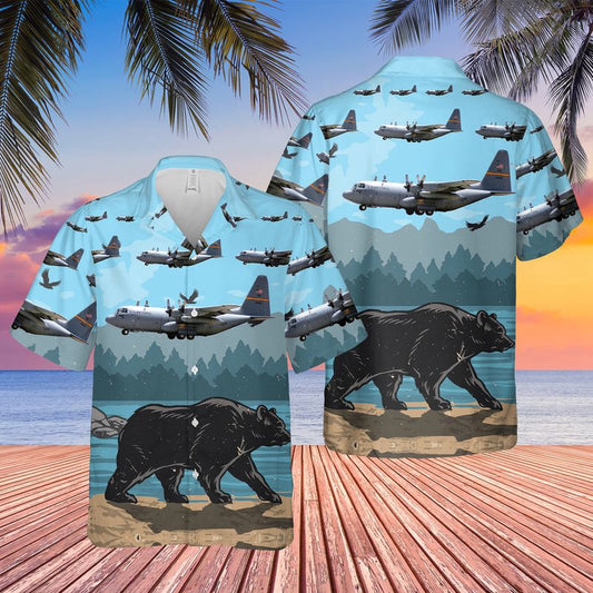Air Force Hawaiian Shirt, USAF Alaska Air National Guard 176th Wing HC-130 Hercules Hawaiian Shirt, Airplane Hawaiian Shirt, Military Aloha Shirts