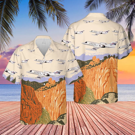Air Force Hawaiian Shirt, USAF Colorado Air National Guard 200th Airlift Squadron C-21A Learjet Hawaiian Shirt, Airplane Hawaiian Shirt