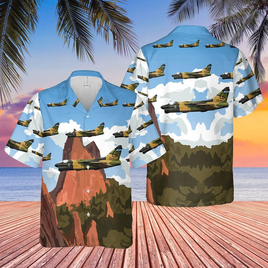 Air Force Hawaiian Shirt, USAF Colorado Air National Guard LTV A-7D Corsair II Hawaiian Shirt, Airplane Hawaiian Shirt, Military Aloha Shirts