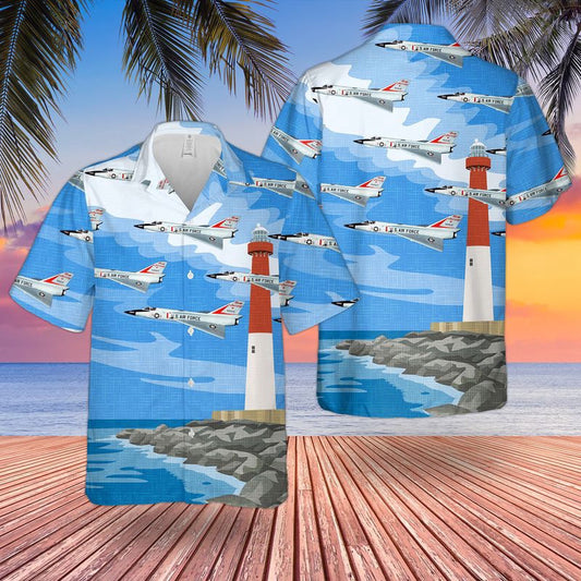 Air Force Hawaiian Shirt, USAF Convair F-106 Delta Dart 119th Fighter Squadron New Jersey Air National Guard Hawaiian Shirt, Airplane Hawaiian Shirt
