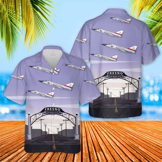 Air Force Hawaiian Shirt, USAF Convair F-106 Delta Dart 194th Fighter Squadron California Air National Guard Hawaiian Shirt, Airplane Hawaiian Shirt