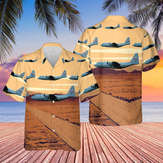 Air Force Hawaiian Shirt, USAF Lockheed C-130H Hercules Tennessee Air National Guard Hawaiian Shirt, Airplane Hawaiian Shirt, Military Aloha Shirts