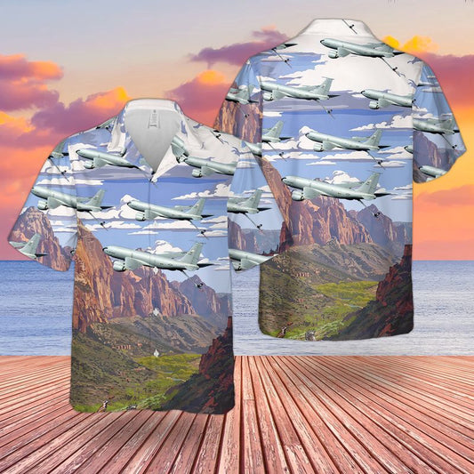Air Force Hawaiian Shirt, USAF New Hampshire Air National Guard 133d Air Refueling Squadron Boeing KC-46A Pegasus Hawaiian Shirt