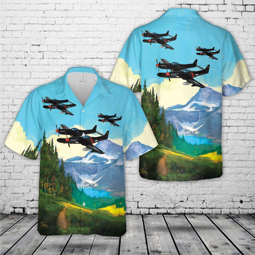 Air Force Hawaiian Shirt, USAF North American F-82 Twin Mustang night fighter Hawaiian Shirt, Airplane Hawaiian Shirt, Military Aloha Shirts