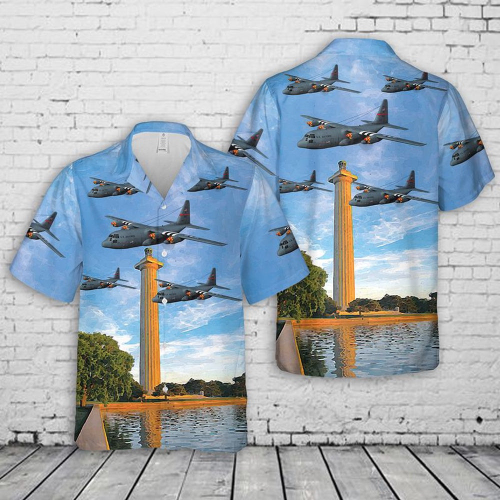 Air Force Hawaiian Shirt, USAF Ohio Air National Guard 164th Airlift Squadron C-130H Hercules, 179th Airlift Wing Hawaiian Shirt