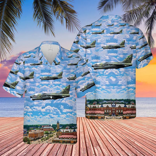 Air Force Hawaiian Shirt, USAF Ohio Air National Guard LTV A-7 Corsair II Hawaiian Shirt, Airplane Hawaiian Shirt, Military Aloha Shirts