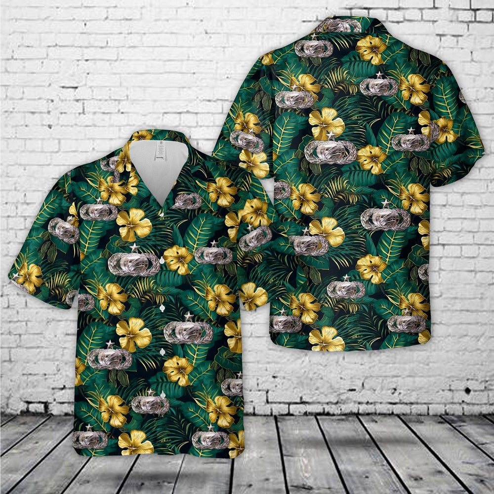 Air Force Hawaiian Shirt, USAF Senior Information Manager Badge Hawaiian Shirt, Airplane Hawaiian Shirt, Military Aloha Shirts