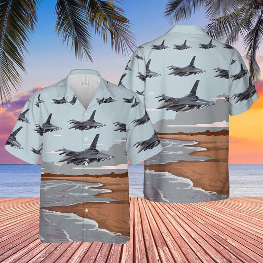Air Force Hawaiian Shirt, USAF South Carolina Air National Guard 157th Fighter Squadron F-16C Block 52 Fighting Falcon Hawaiian Shirt