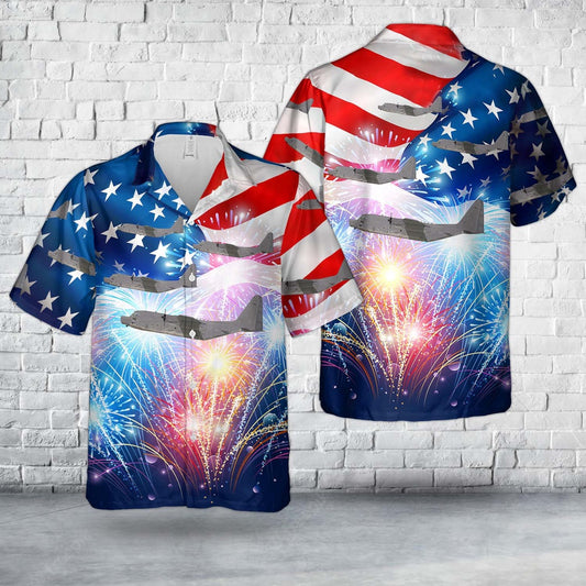 Air Force Hawaiian Shirt, US Air Force 15th Special Operations Squadron MC-130H Combat Talon II, 4th Of July Hawaiian Shirt, Airplane Hawaiian Shirt