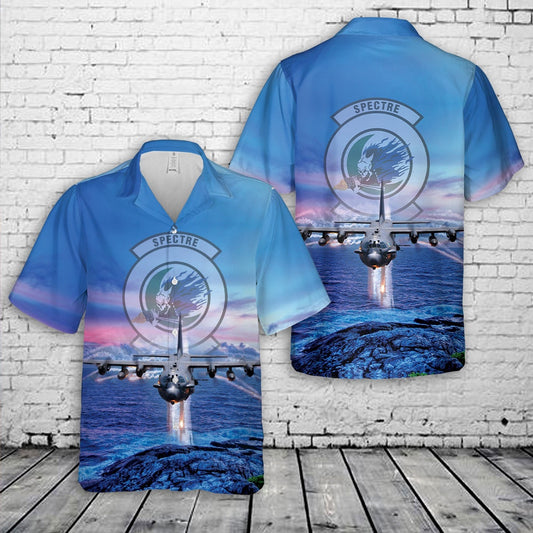 Air Force Hawaiian Shirt, US Air Force 16th Special Operations Squadron AC-130 Hawaiian Shirt, Airplane Hawaiian Shirt, Military Aloha Shirts