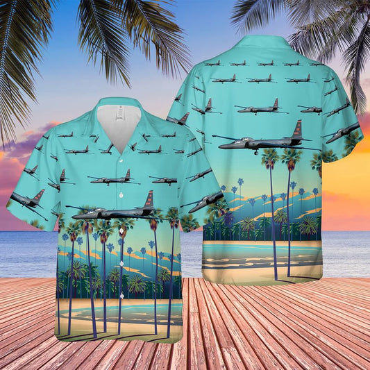 Air Force Hawaiian Shirt, US Air Force 1st Reconnaissance Squadron Lockheed U-2S Hawaiian Shirt, Airplane Hawaiian Shirt, Military Aloha Shirts