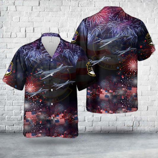 Air Force Hawaiian Shirt, US Air Force 28th Aircraft Maintenance Squadron Rockwell B-1B Lancer, 4th Of July Hawaiian Shirt, Airplane Hawaiian Shirt