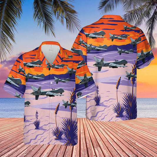 Air Force Hawaiian Shirt, US Air Force 29th Attack Squadron 49th Wing General Atomics MQ-9 Reaper Hawaiian Shirt, Airplane Hawaiian Shirt