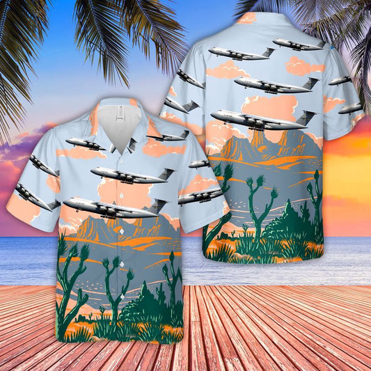 Air Force Hawaiian Shirt, US Air Force 312th Airlift Squadron Lockheed C-5 Galaxy Hawaiian Shirt, Airplane Hawaiian Shirt, Military Aloha Shirts