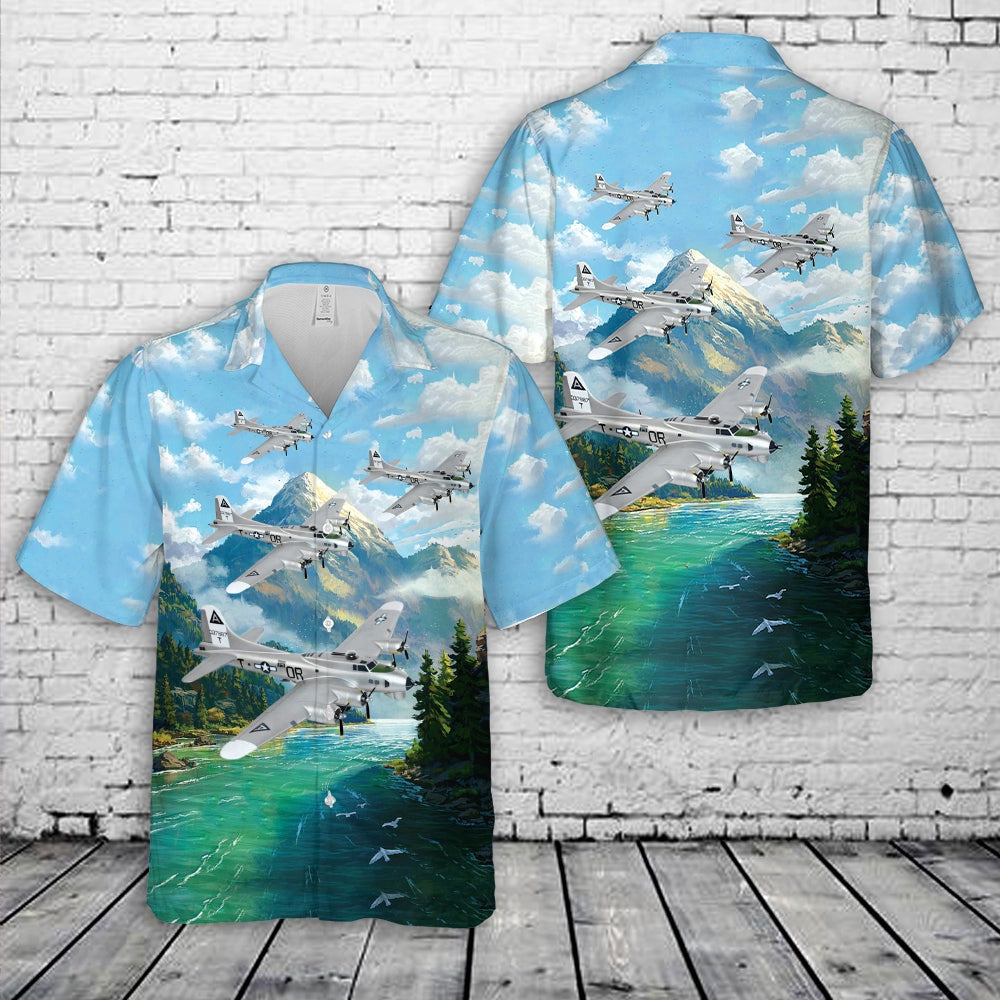Air Force Hawaiian Shirt, US Air Force 323d Bomb Squadron â€˜Ole Battle Axeâ€™ B-17G Hawaiian Shirt, Airplane Hawaiian Shirt, Military Aloha Shirts