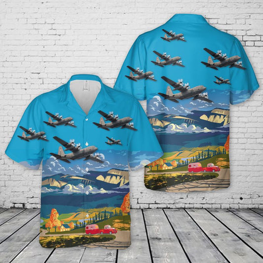 Air Force Hawaiian Shirt, US Air Force 36th Airlift Squadron Lockheed C-130 Hercules Hawaiian Shirt, Airplane Hawaiian Shirt, Military Aloha Shirts