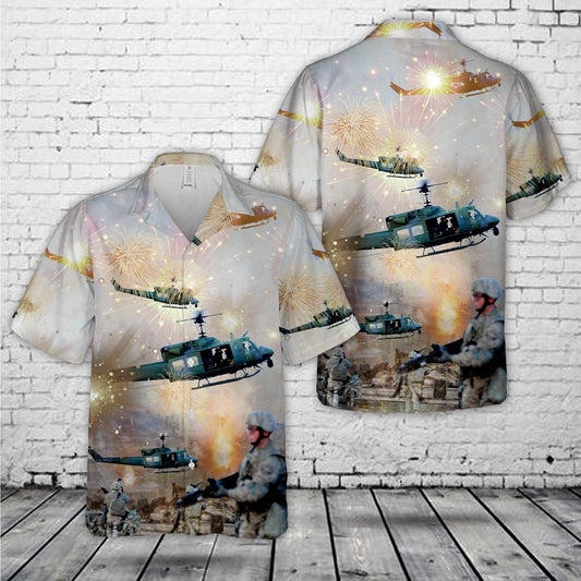 Air Force Hawaiian Shirt, US Air Force 37th Helicopter Squadron UH-1N Hawaiian Shirt, Airplane Hawaiian Shirt, Military Aloha Shirts