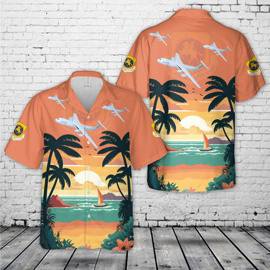 Air Force Hawaiian Shirt, US Air Force 452d Air Mobility Wing Lockheed Martin C-141 Starlifter Hawaiian Shirt, Airplane Hawaiian Shirt