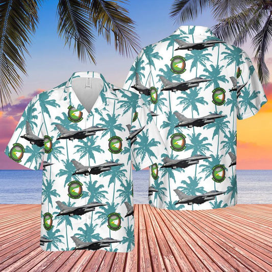 Air Force Hawaiian Shirt, US Air Force 555th Fighter Squadron F-16C Fighting Falcon Hawaiian Shirt, Airplane Hawaiian Shirt, Military Aloha Shirts
