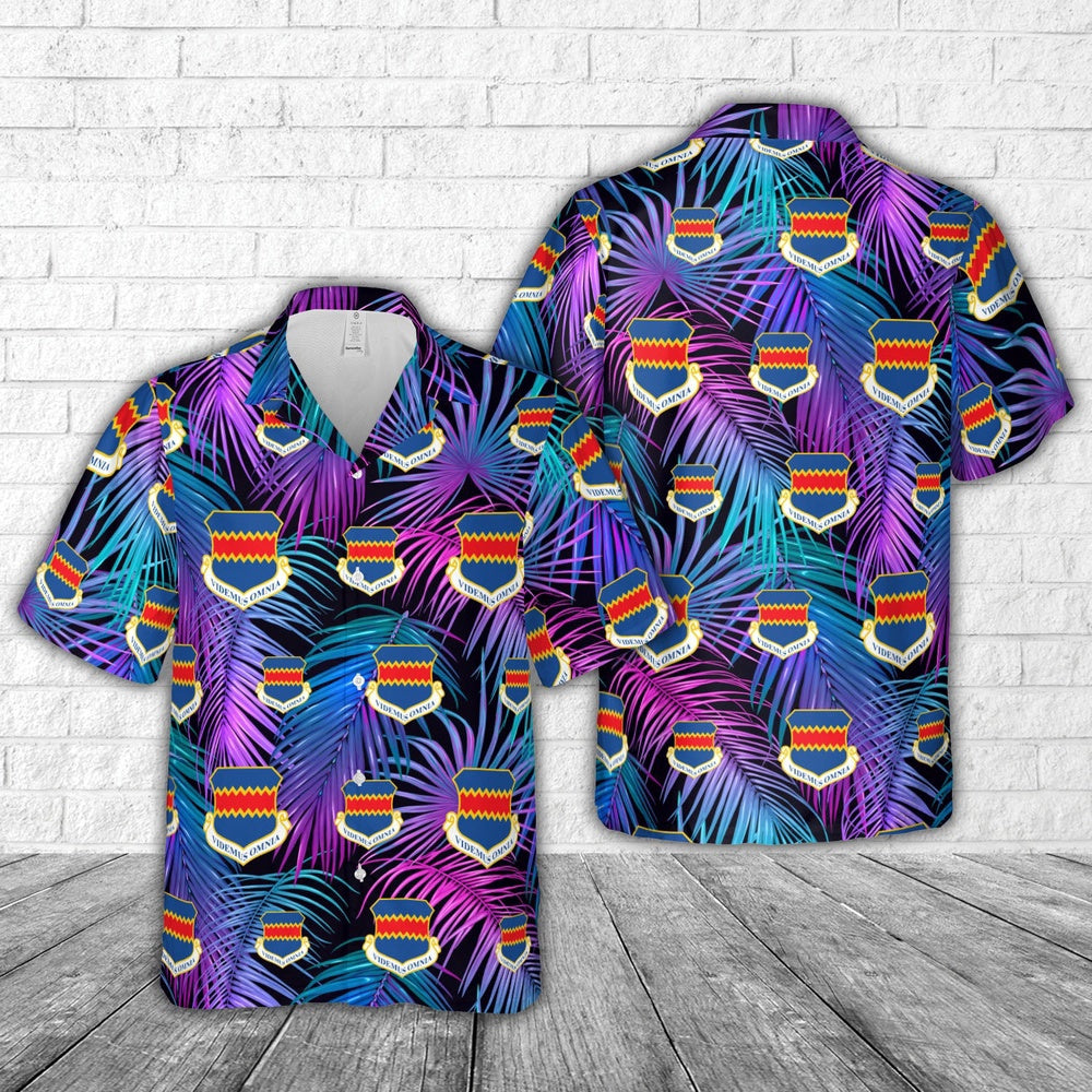 Air Force Hawaiian Shirt, US Air Force 55th Wing RC-135S COBRA BALL Hawaiian Shirt, Airplane Hawaiian Shirt, Military Aloha Shirts