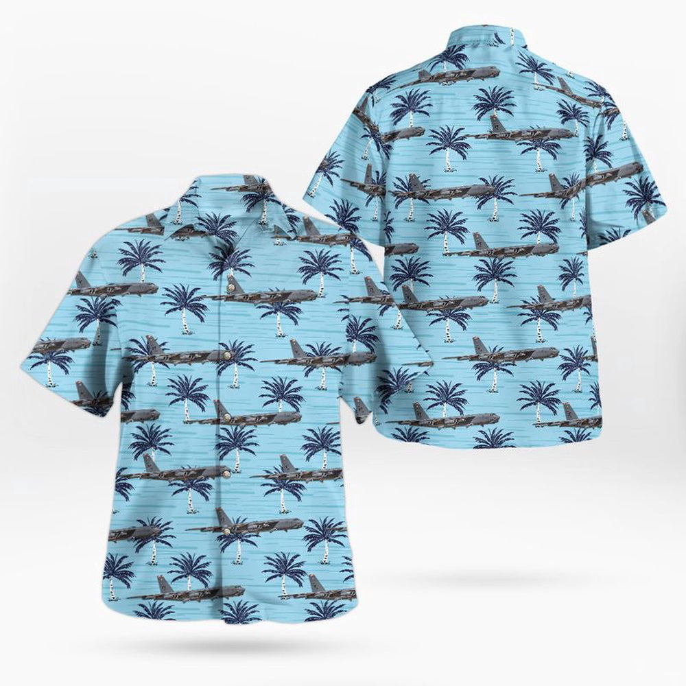Air Force Hawaiian Shirt, US Air Force 5th Bomb Wing Boeing B-52 Stratofortress Hawaiian Shirt, Airplane Hawaiian Shirt, Military Aloha Shirts