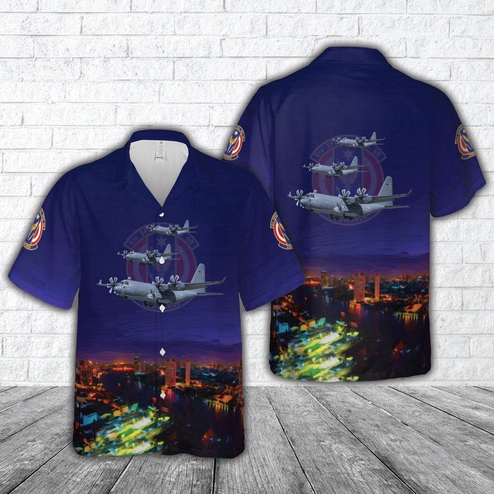 Air Force Hawaiian Shirt, US Air Force 6th Special Operations Squadron Lockheed Martin MC-130J Commando II (s n 11-5729) Hawaiian Shirt