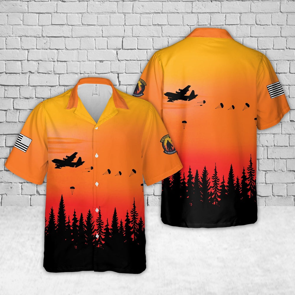 Air Force Hawaiian Shirt, US Air Force 71st Rescue Squadron Hawaiian Shirt, Airplane Hawaiian Shirt, Military Aloha Shirts